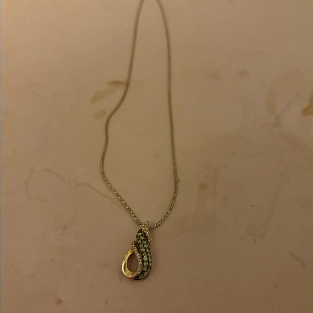 Elegant Gold and black diamonds LeVian Pendant Necklace